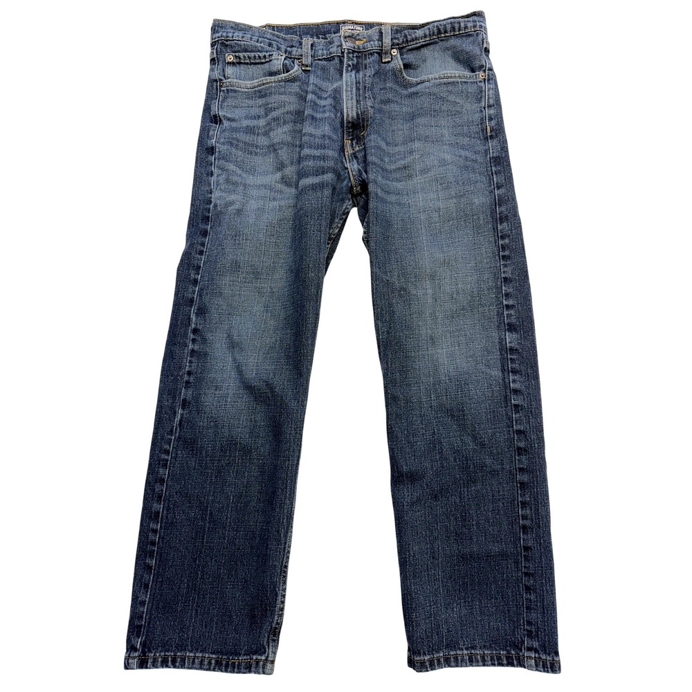 Signature By Levi Strauss Jeans Mens 36x27 Blue Signature Gold Straight Denim